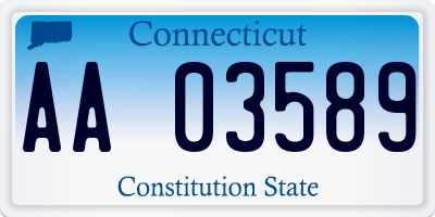 CT license plate AA03589
