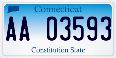 CT license plate AA03593