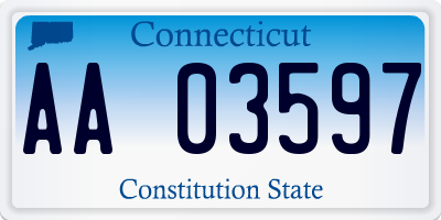 CT license plate AA03597