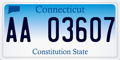 CT license plate AA03607