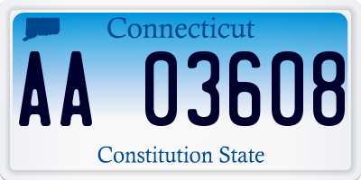 CT license plate AA03608