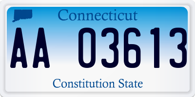 CT license plate AA03613