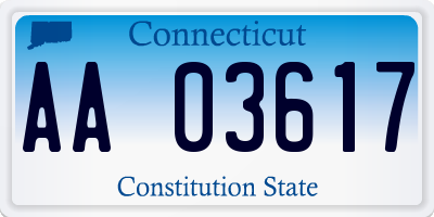 CT license plate AA03617