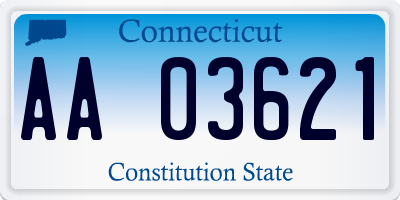 CT license plate AA03621