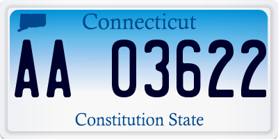 CT license plate AA03622