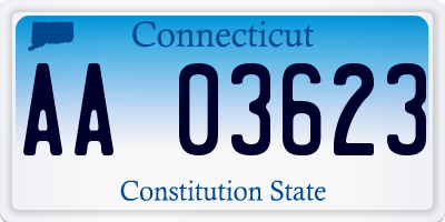 CT license plate AA03623