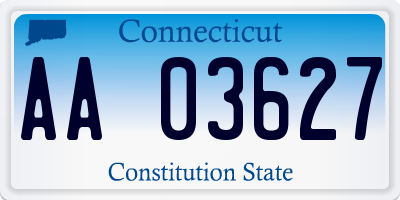 CT license plate AA03627