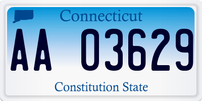 CT license plate AA03629