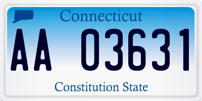 CT license plate AA03631