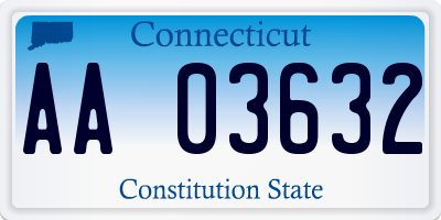 CT license plate AA03632