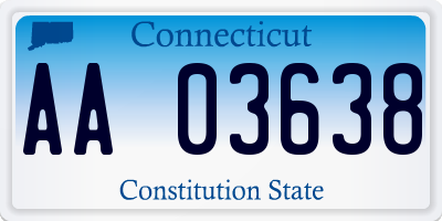 CT license plate AA03638