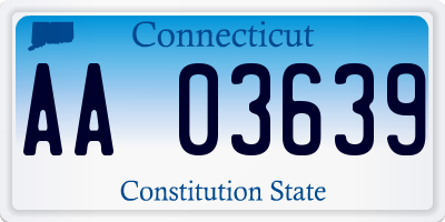 CT license plate AA03639