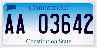 CT license plate AA03642