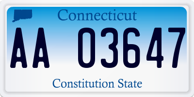 CT license plate AA03647