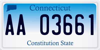 CT license plate AA03661