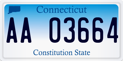 CT license plate AA03664