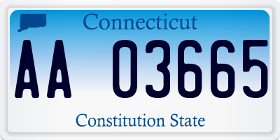 CT license plate AA03665