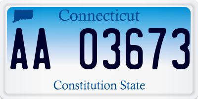 CT license plate AA03673