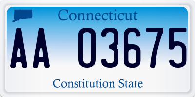 CT license plate AA03675