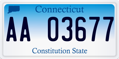 CT license plate AA03677