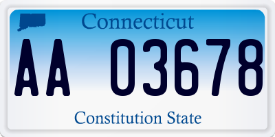 CT license plate AA03678