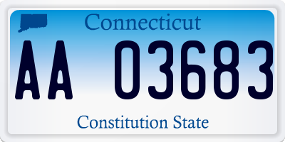 CT license plate AA03683