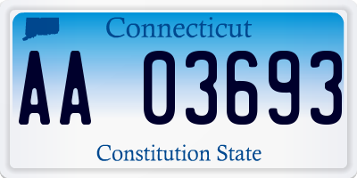 CT license plate AA03693