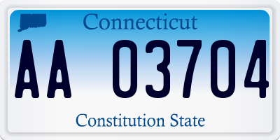 CT license plate AA03704