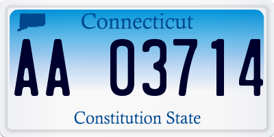 CT license plate AA03714