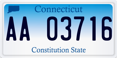 CT license plate AA03716