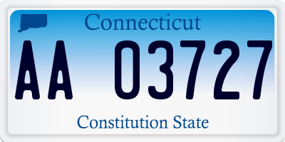 CT license plate AA03727