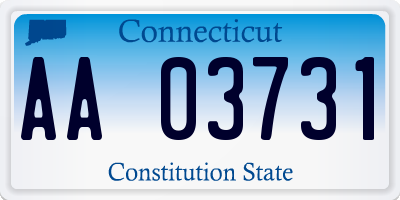 CT license plate AA03731