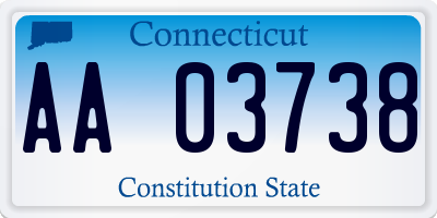 CT license plate AA03738