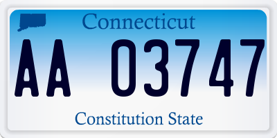 CT license plate AA03747