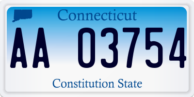 CT license plate AA03754