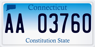 CT license plate AA03760