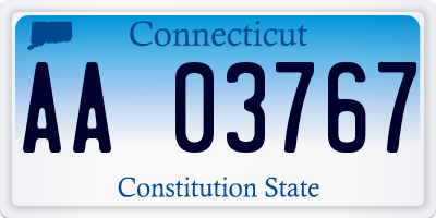 CT license plate AA03767