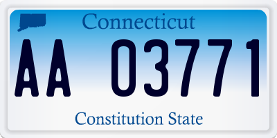 CT license plate AA03771