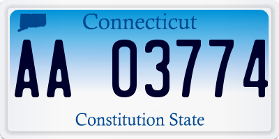 CT license plate AA03774