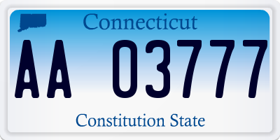 CT license plate AA03777