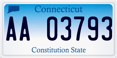 CT license plate AA03793