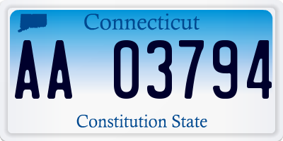 CT license plate AA03794