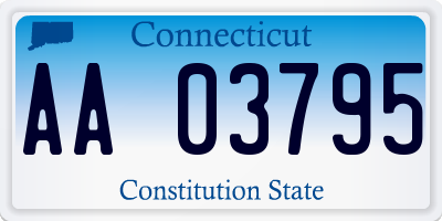 CT license plate AA03795