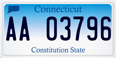CT license plate AA03796