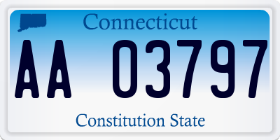 CT license plate AA03797