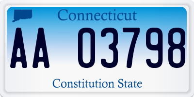 CT license plate AA03798