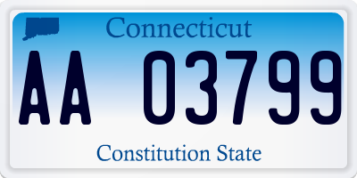 CT license plate AA03799