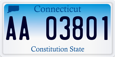 CT license plate AA03801