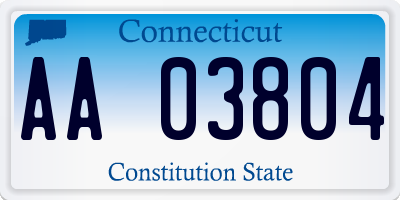 CT license plate AA03804