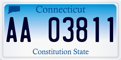 CT license plate AA03811